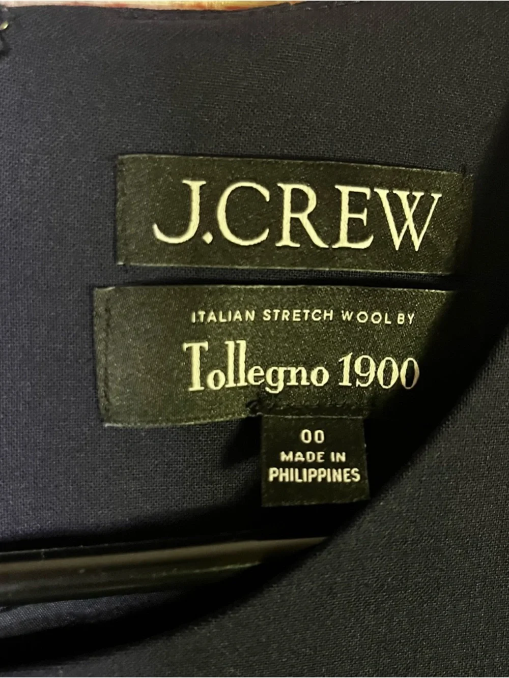 J.Crew‎ Navy Blue Italian Stretch Wool by TOLLEGNO 1900 Dress Size 00